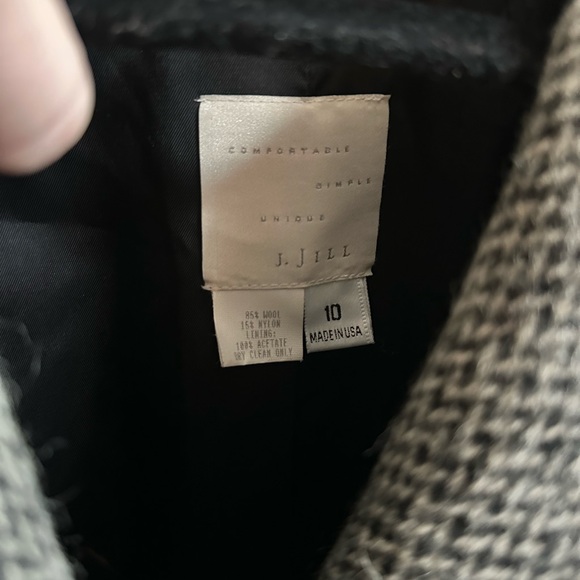 J.Jill Vintage Herringbone Long Button Front Coat - Picture 4 of 7